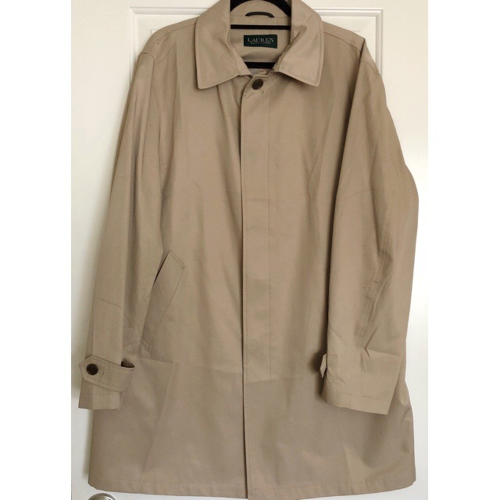 Ralph Lauren Trench Coat Jacket Beige Mens Sz 42R